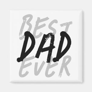 Aimant Meilleur Papa Moderne Noir et Gris Grunge
