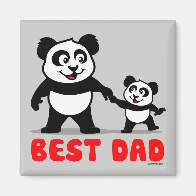 Aimant Meilleur papa Panda (Devant)