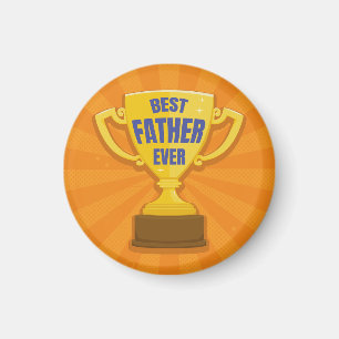 Aimant Meilleur Père Jamais Retro Trophy Cup pour papa, p