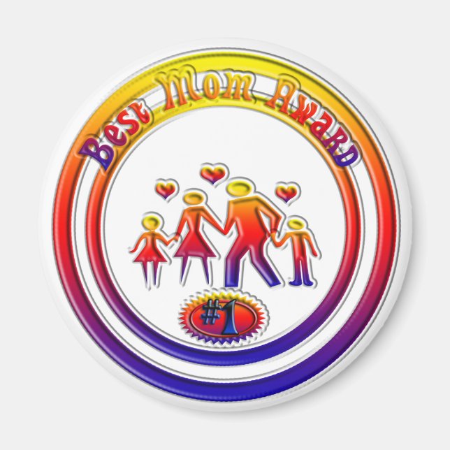 Aimant Meilleur prix de maman Rainbow Family (Devant)