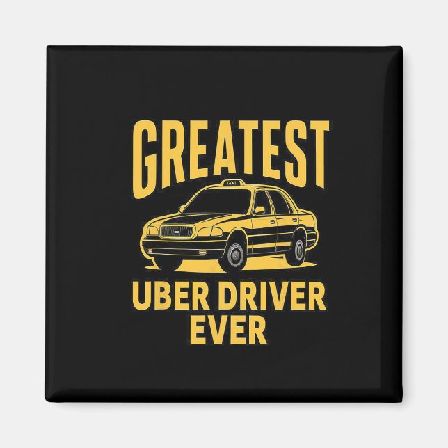 Aimant Meilleur Uber Driver Jamais Uber Driver Funny 3 (Devant)