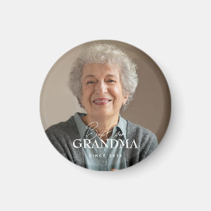 Aimant Meilleure Grand-mère Depuis 20XX Simple Photo Élég