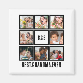 Aimant Meilleure grand-mère personnalisée Ever 8 Collage