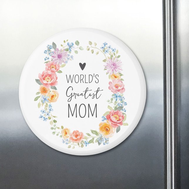 Aimant Meilleure Maman du Monde Citation Personnalisée Fl (Créateur téléchargé)