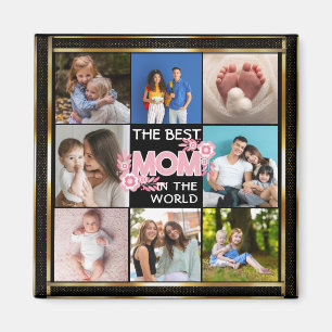 Aimant Meilleure maman jamais   Collage photo de la Fête 