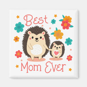 Aimant Meilleure Maman Jamais Mère Et Bébé Hérisson