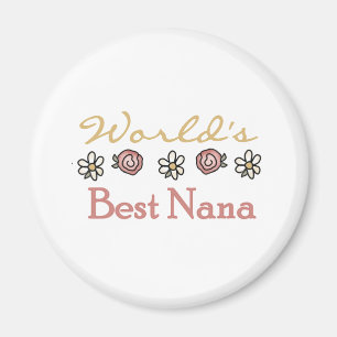 Aimant Meilleure Nana du monde des roses et des marguerit
