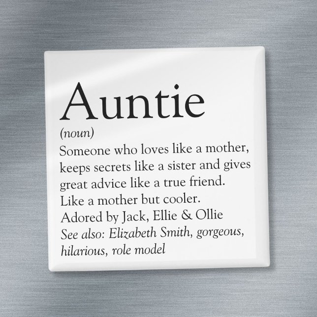 Aimant Meilleure Tante, Tante Définition du monde (Fun Best Ever Aunt Auntie Definition Quote Magnet)