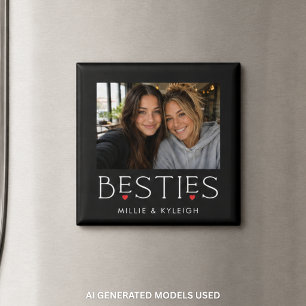 Aimant Meilleures Amies Meilleure Copine Cœur Typographie