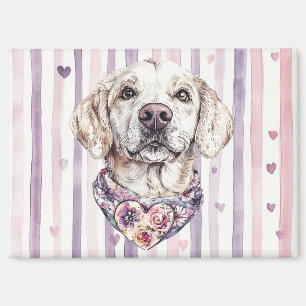 Aimant Meilleures Amies pour Toujours Chien Rose Coeurs V