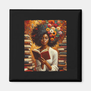 Aimant Melanin Queen Afro Femmes instruites Lecture Livre