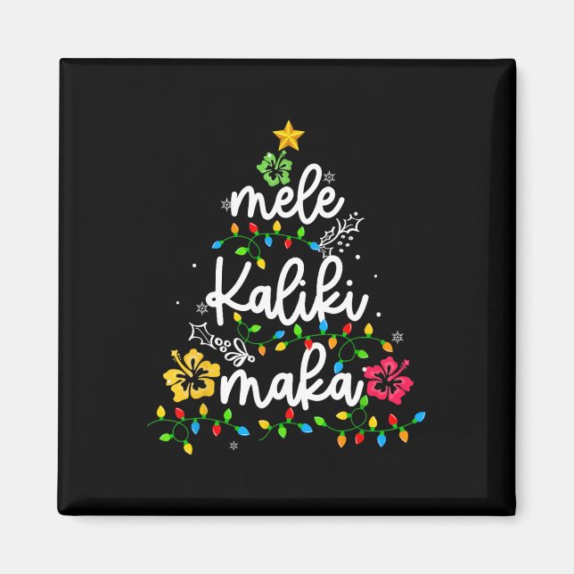 Aimant Mele Kalikimaka Hawaiian Christmas Hawaii Tropical (Devant)