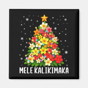 Aimant Mele Kalikimaka sapin de Noël Hawaïen floral Pjs