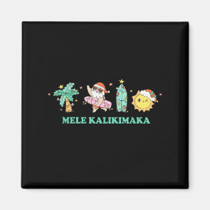 Aimant Mele Kalikimaka Trocal Palmier Père Noël Surfant H
