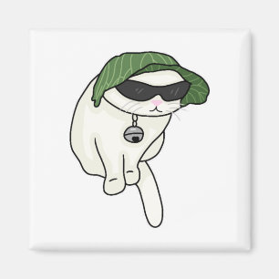 Aimant Mème de chat casquette de laitue