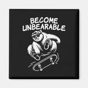 Aimant Mème d'ours de skateboard drôle insupportable