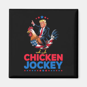 Aimant Mème drôle de Chicken Jockey Trump