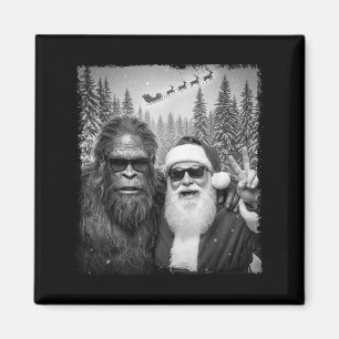 Aimant Mème drôle de Sasquatch Super selfie avec Santa Ch