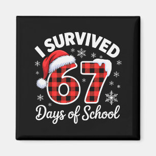 Aimant Mème drôle Six Sept Noël J'ai survécu 67 Jours
