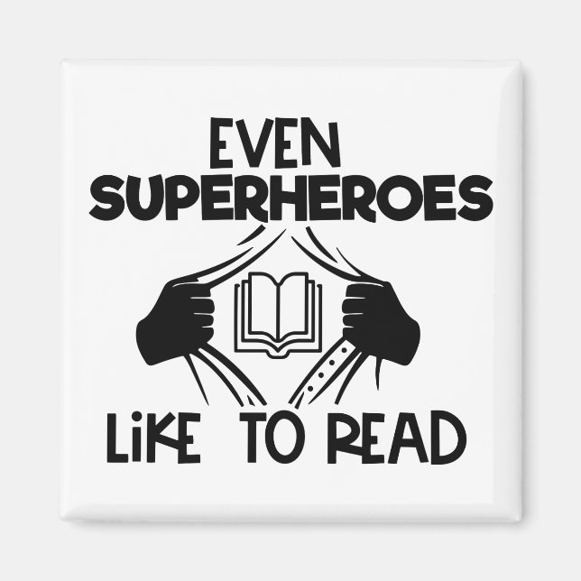 Aimant Même Les super-héros aiment lire les vers de livre (Devant)