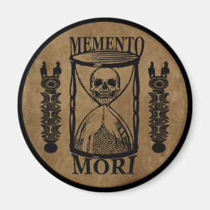 Aimant Méménto mori crâne en sablier