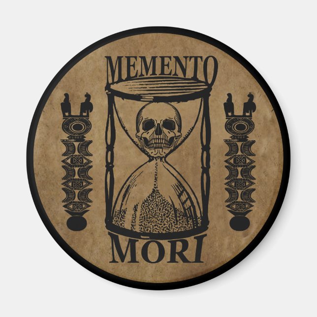 Aimant Méménto mori crâne en sablier (Devant)