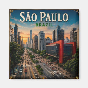Aimant 🌆 Mémoire de vacances à Sao Paulo Brésil pour les