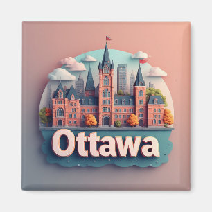 Aimant 🧲 Mémoire de voyage à Ottawa Canada pour les amou