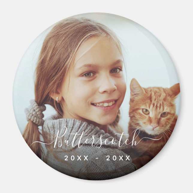 Aimant Mémorial de superposition du nom de l'animal de co (Devant)