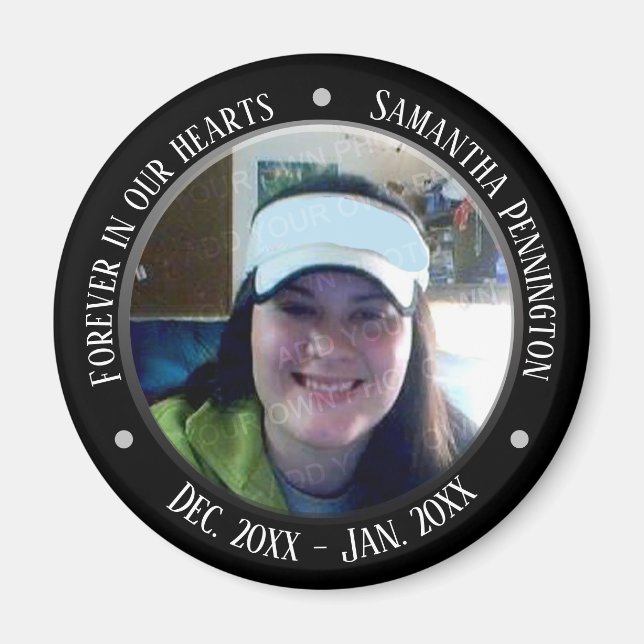 Aimant Memorial Forever dans nos coeurs Photo (Devant)