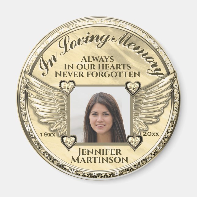 Aimant Mémorial photo en mémoire d'amour (Devant)