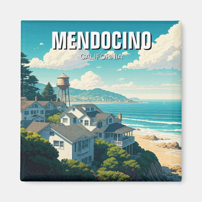 Aimant Mendocino California Travel (Devant)