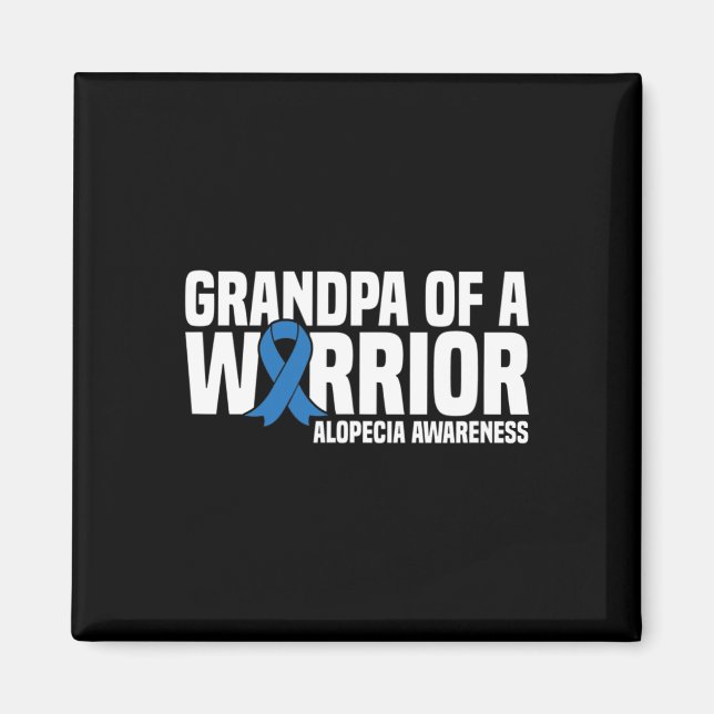 Aimant Mens Grand-père d'un guerrier Bleu Ruban Alopecia  (Devant)
