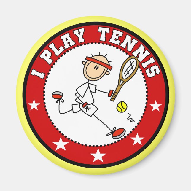 Aimant Mens I Play Tennis Tshirts et cadeaux (Devant)