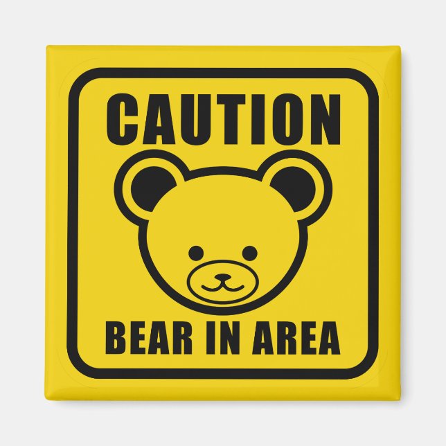 Aimant Mention d'ours en peluche mou Connexion jaune (Devant)