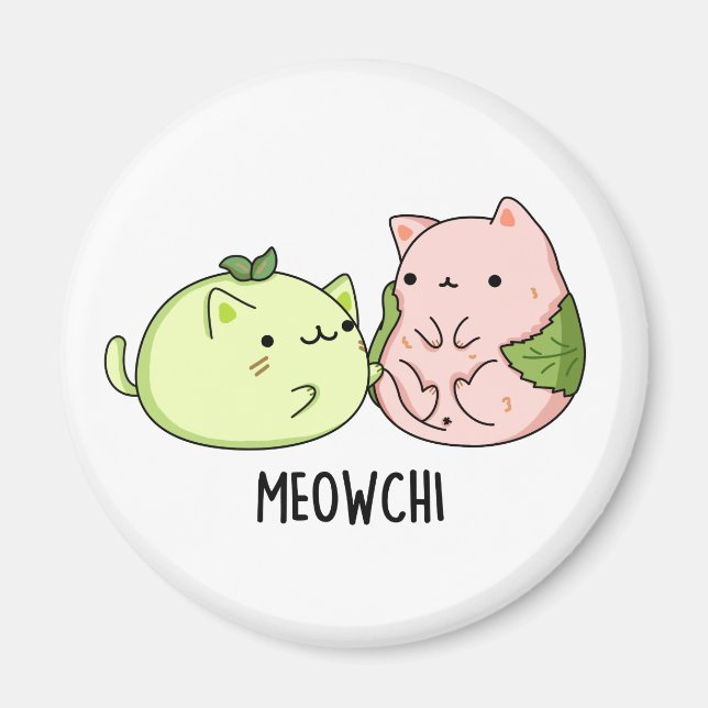 Aimant Meowchi Funny Mochi Pun (Devant)