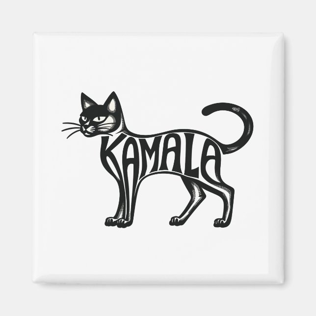 Aimant Meowmala Kamala Chat sans enfant Lady Harris (Devant)