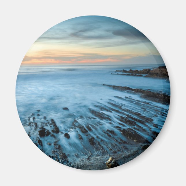 Aimant Mer bleue au coucher du soleil, Californie (Devant)