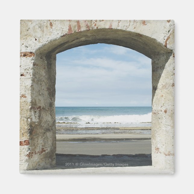 Aimant Mer vue d'une arcade (Devant)
