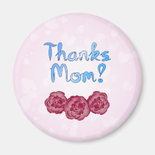 Aimant Merci à Maman avec Carnation Flower pour la fête d
