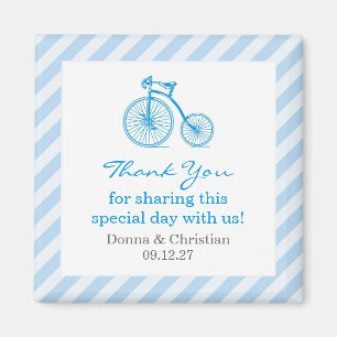 Aimant Merci Baby shower bleu Favoriser l'aimant