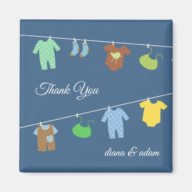 Aimant Merci Baby shower magnétique (Devant)