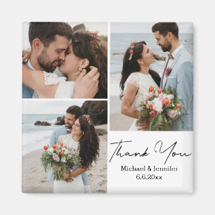 Aimant merci, collage de mariage avec 3 photos minimum