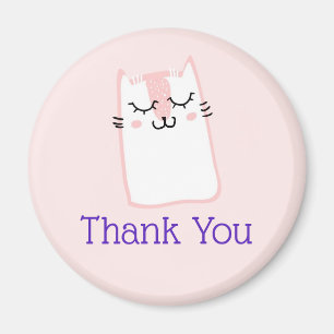 Aimant Merci de chaton rose couchant
