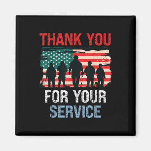 Aimant Merci Drapeau Usa Pour Votre Service - Mémorial