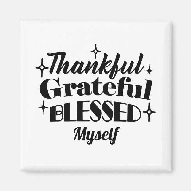 Aimant Merci, Gratuit, Béni Étincelant Thanksgiving (Devant)