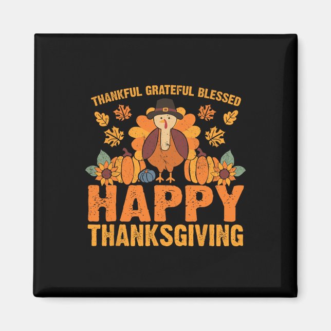 Aimant Merci Gratuit Béni Thanksgiving La Turquie chute (Devant)