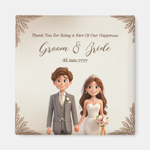 Aimant Merci Mariage en faveur de l'illustration de coupl
