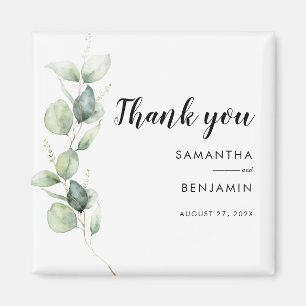 Aimant Merci Mariage Eucalyptus Aquarelle Favoriser