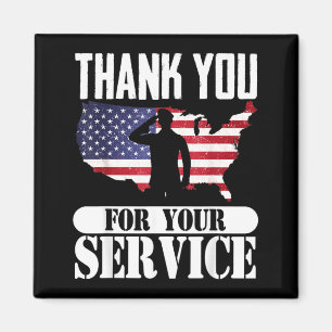 Aimant Merci pour votre service patriotique de la fête de
